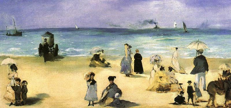 Edouard Manet On the Beach at Boulogne oil painting picture